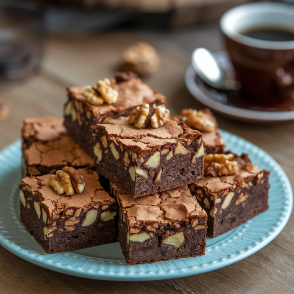 Brownies cu merisoare, nuca coapta si cafea