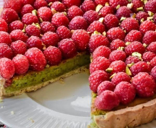 Raspberry Pistachio Frangipane Tart